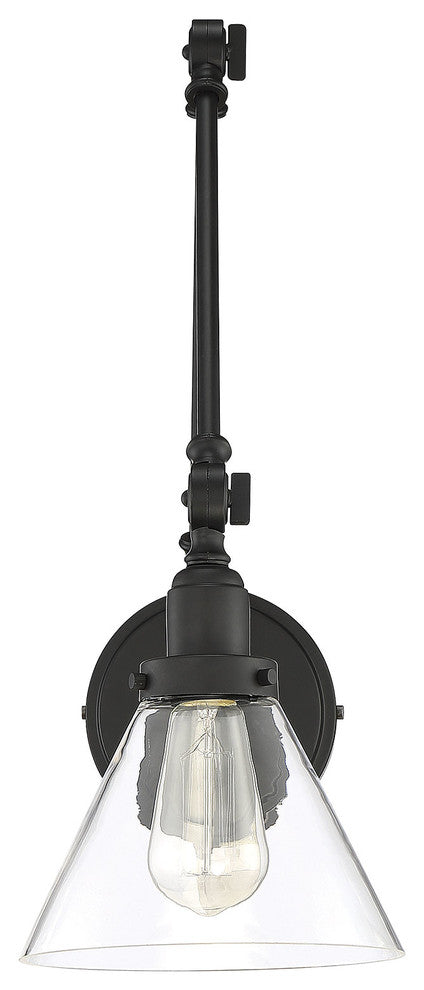 Drake 1-Light Adjustable Sconce, Matte Black