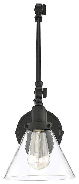 Drake 1-Light Adjustable Sconce, Matte Black