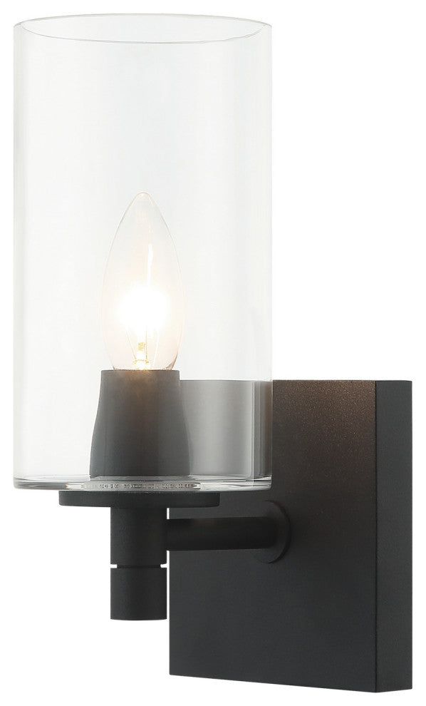 Matteo Lighting S04901MBCL Wall Sconce, Matte Black Finish