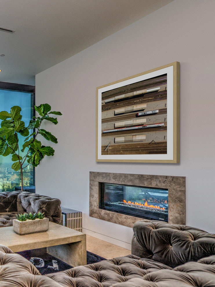 "Trains" Framed Print by Karolis Janulis