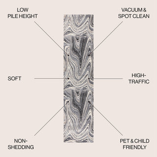 Eleni Contemporary Glam Abstract Marble Area Rug