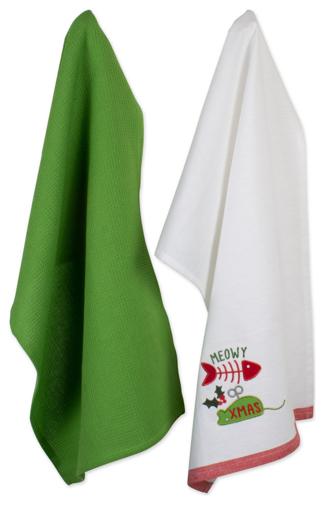 xmas Kitty Embellished Kitchen, Set Of 3