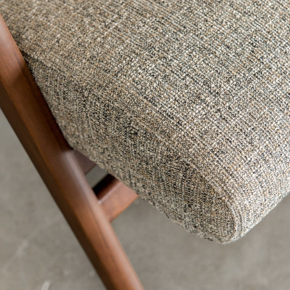 Charlene Accent Chair in Walnut with Upholstered Seat, Mineral