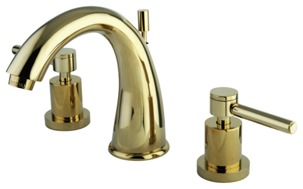 Kingston Brass Widespread Bathroom Faucet With Brass Pop-Up, Polished Brass