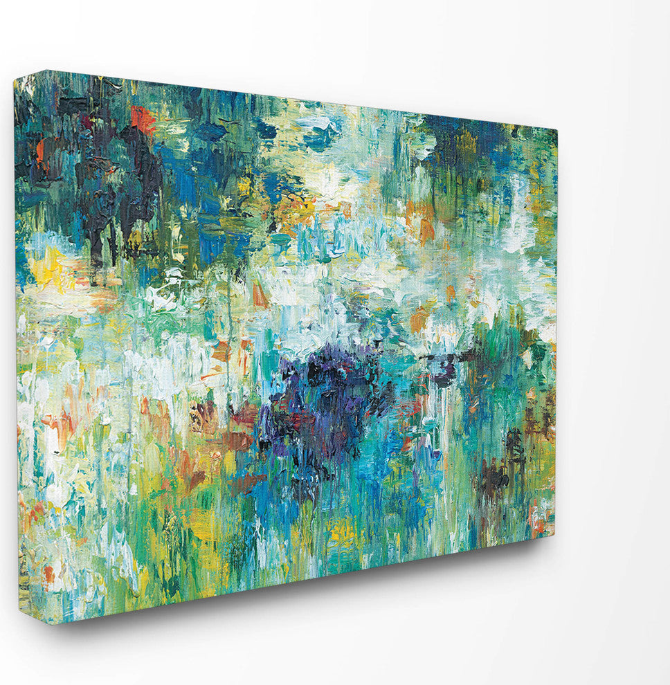 Contemporary Reflections Blue Abstract Landscape, Canvas, 16"x20"