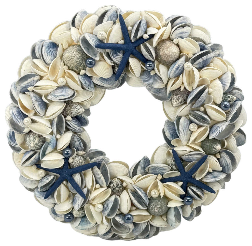 Nautical Seashell Wreath, Dark Blue