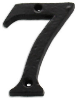 3" Iron Aged Black Finish Numeral, 7