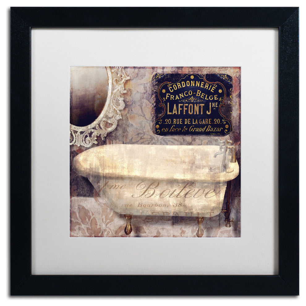 Color Bakery 'Le Bain Paris I' Art, Black Frame, White Matte, 16"x16"
