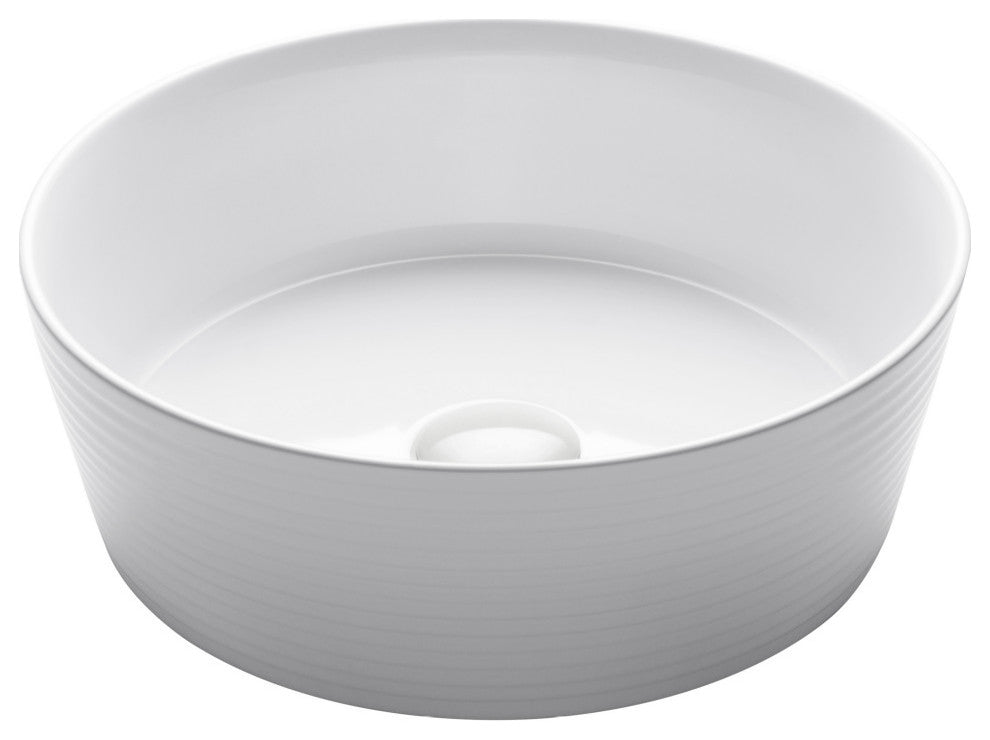 Viva Ceramic Round Vessel Bathroom Sink, White