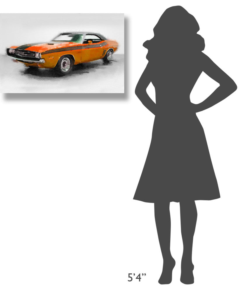 "1968 Dodge Challenger Watercolor" Fine Art Print