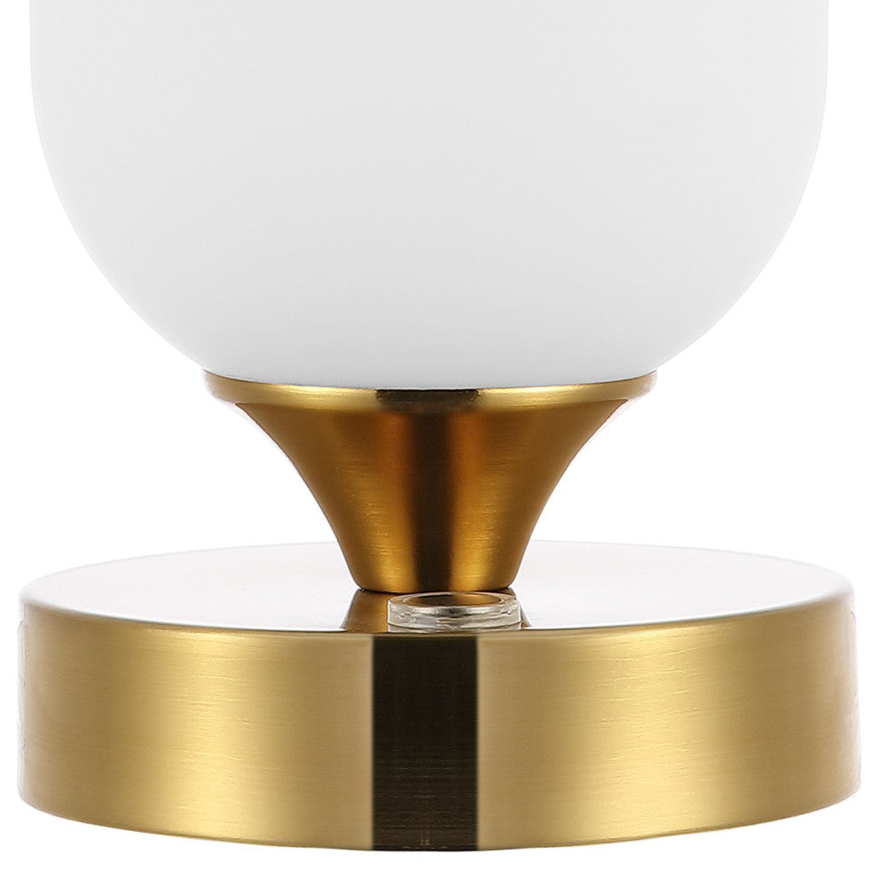 Eli 8" Bohemian Farmhouse Iron Rechargeable Integrated LED Table Lamp, Gold