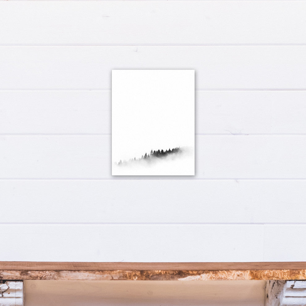 Black and White Foggy Trees Print on Canvas