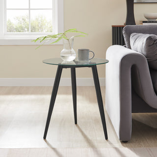 Danya B. Van Beuren Coffee and Side Table Set With Taper Legs, Black/Clear