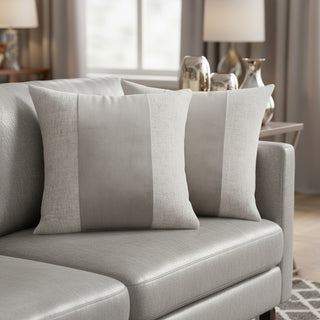 Moonbeam Baldwin 21" Square Pieced Pillow, Set of 2, Dove