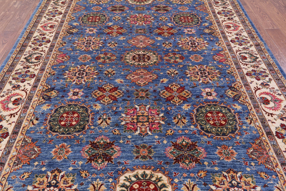 6' 9" X 9' 6" Hand-Knotted Persian Tabriz Wool Rug Q7616