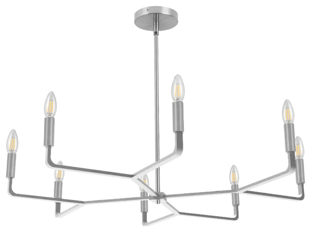 Colette Contemporary 8 Light Polished Chrome Metal Chandelier