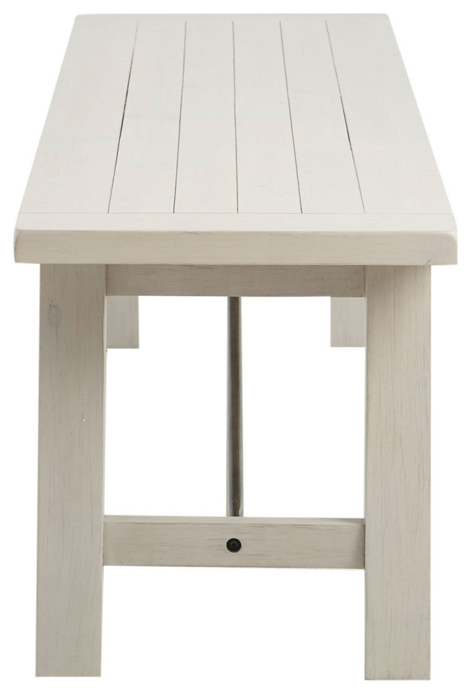 INK+IVY Sonoma Dining Bench, Natural, Reclaimed White, 4-Piece Dining Set