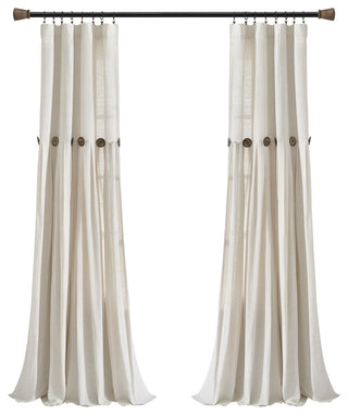 Linen Button Single Window Panel, Off White, 95"x40"