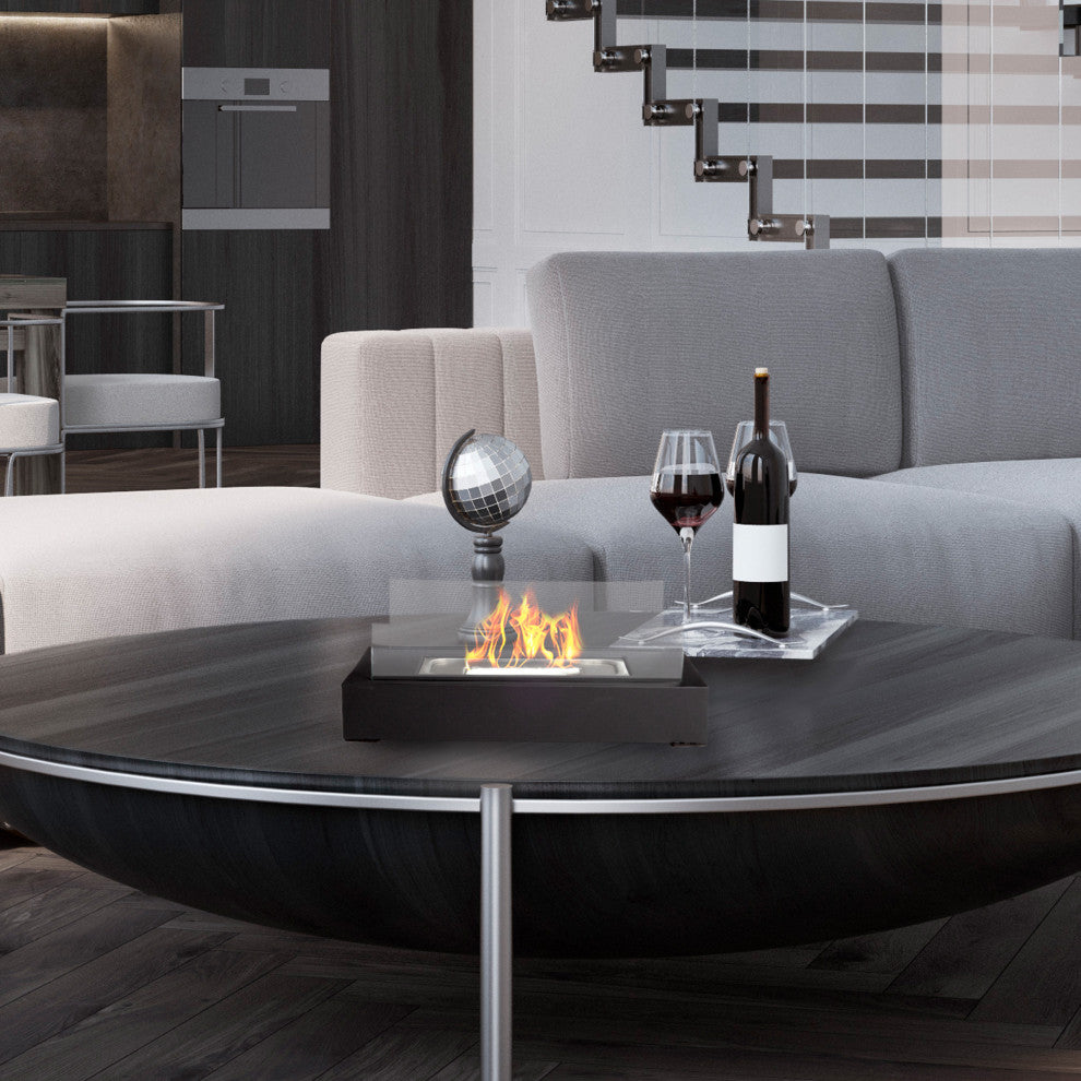 2 Bio Ethanol Tabletop Set Indoor or Outdoor Smokeless Portable Fireplace