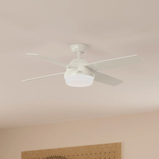 Hunter Fan Company 52" Dempsey Damp Fresh White Ceiling Fan With Light/Remote