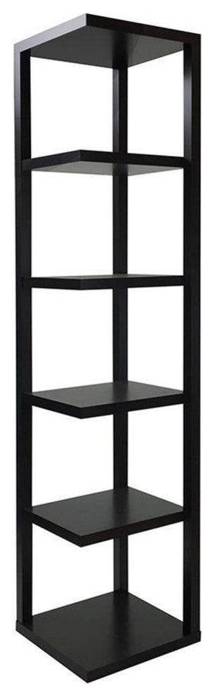 HomeRoots 15" X 15" X 73" Cappuccino Hollow Board With Paper Bookcase