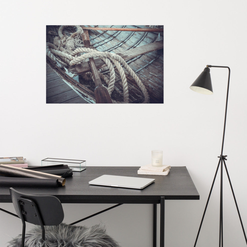 Vintage Boat Oars and Ropes Nautical Photo Loose Wall Art Prints, 24" X 36"