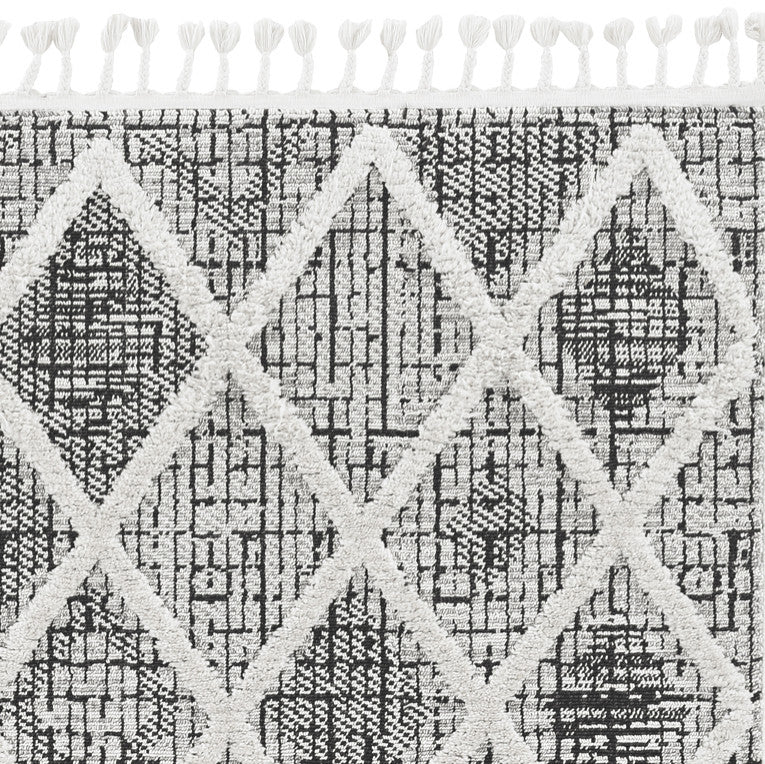 KAS Willow 1101 Charcoal Diamonds Area Rug, 5'3"x7'7"
