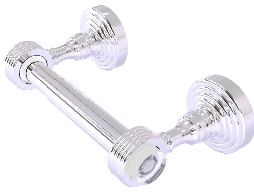 Pacific Grove 2-Post Toilet Paper Holder with Groovy Accents, Polished Chrome