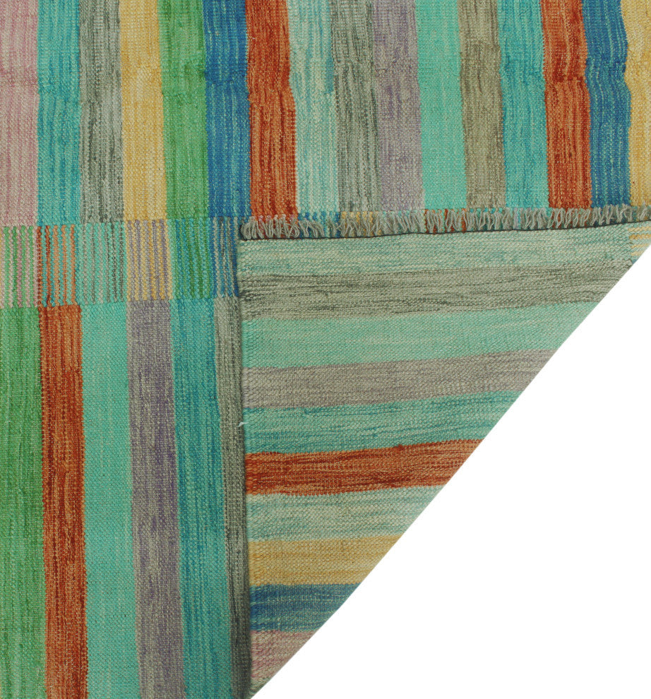 Winchester Kilim Aijaz Blue/Rust Rug, 5'0x6'7