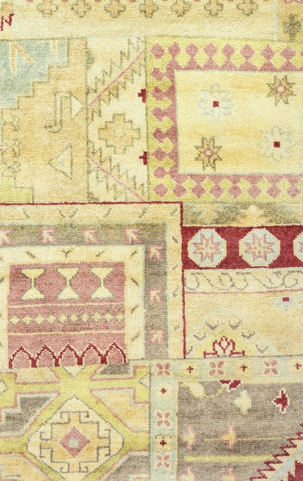 Rizzy Home Aquarius AQ8841 Burgundy Patchwork Area Rug, Rectangular 5'x8'