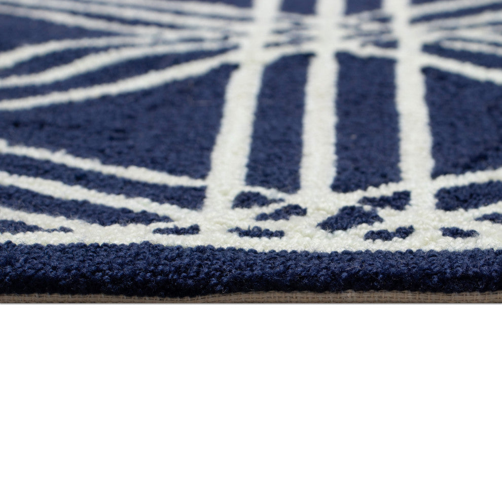 Capri Hex Indoor/Outdoor Rug Navy 2'x8'