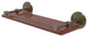 Monte Carlo 16" Solid Wood Shelf with Gallery Rail, Antique Brass