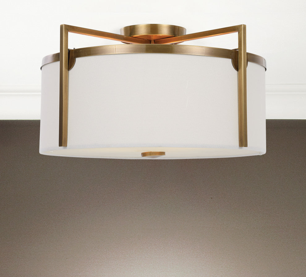 Uttermost Colfax Brass 3-Light Semi Flush