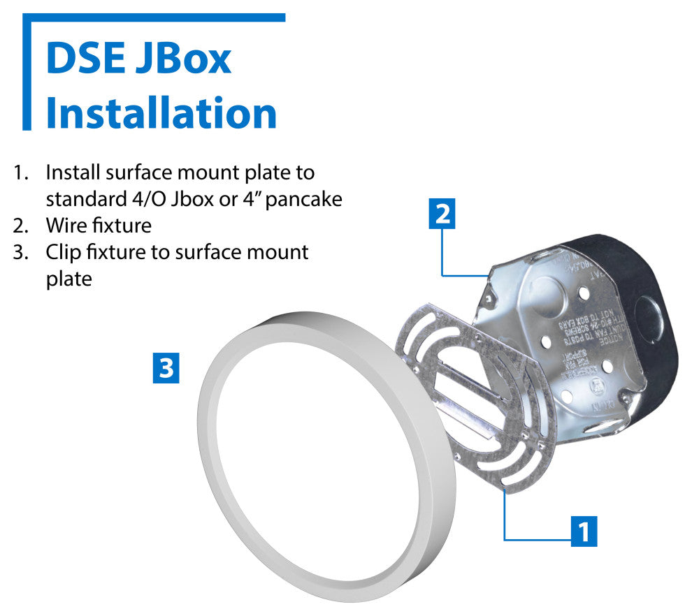 DSE5 Round 5" Edge-Lit LED Surface Mount Downlight, 4000k