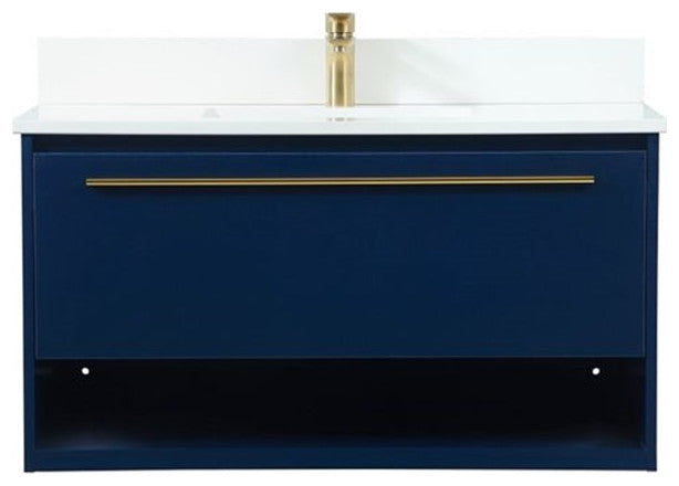 Elegant Decor Roman Bathroom Vanity Blue