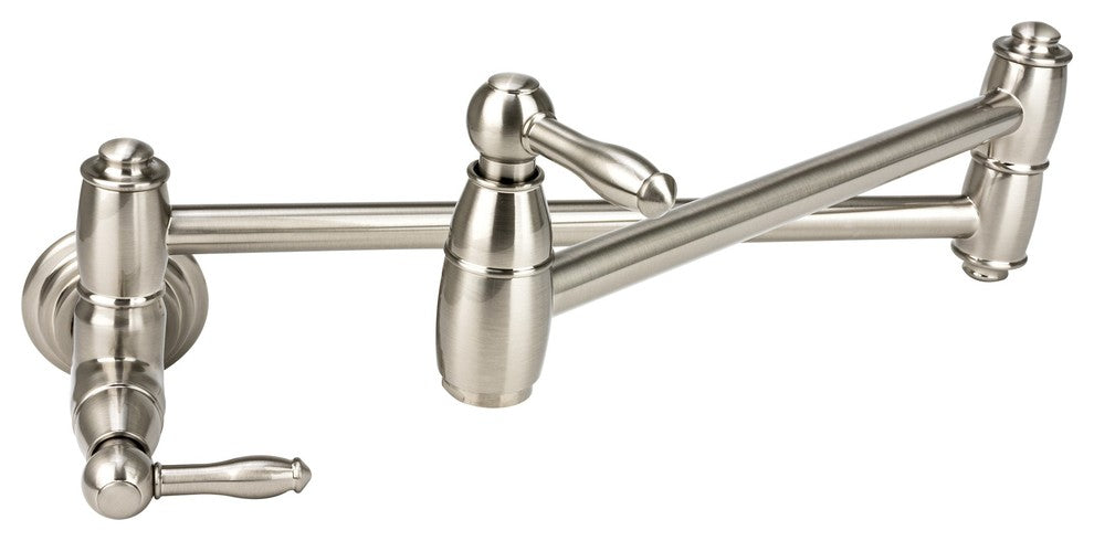 Traditional Wall-Mount Pot Filler in Brushed Nickel