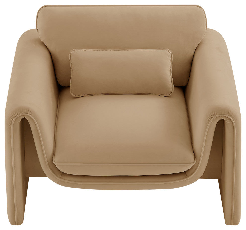 Sloan Camel Velvet Fabric Chair