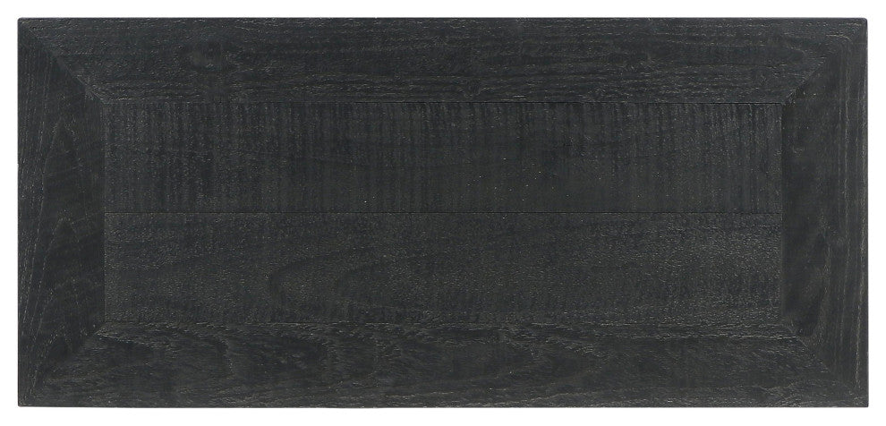 Larson 82" Reclaimed Pine Wood Cabinet, Black