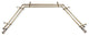 Mabel 13/16" Bay Window Double Curtain Rod, Antique Brass