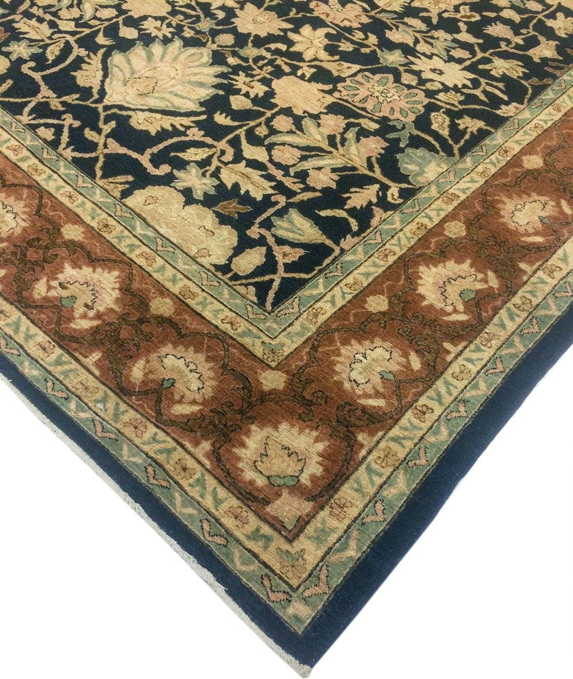 Peshawar Hayes Blue Hand-Knotted Rug, 9'1x12'4