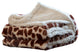 Animal Print Fleece Sherpa Blanket Throw, Giraffe