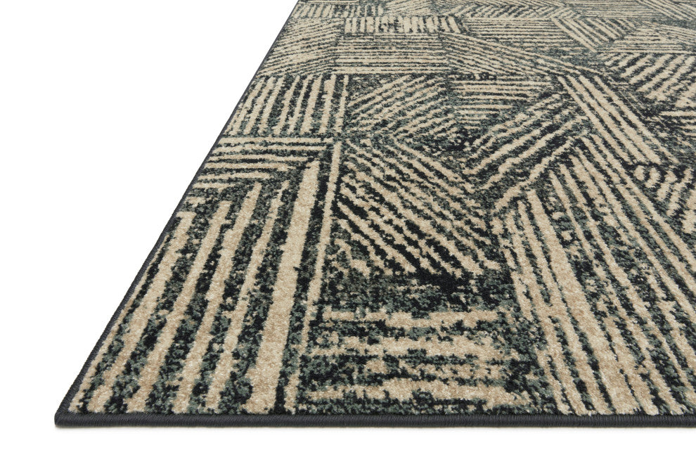 Loloi II Bowery BOW-01 Midnight, Taupe Sample Swatch