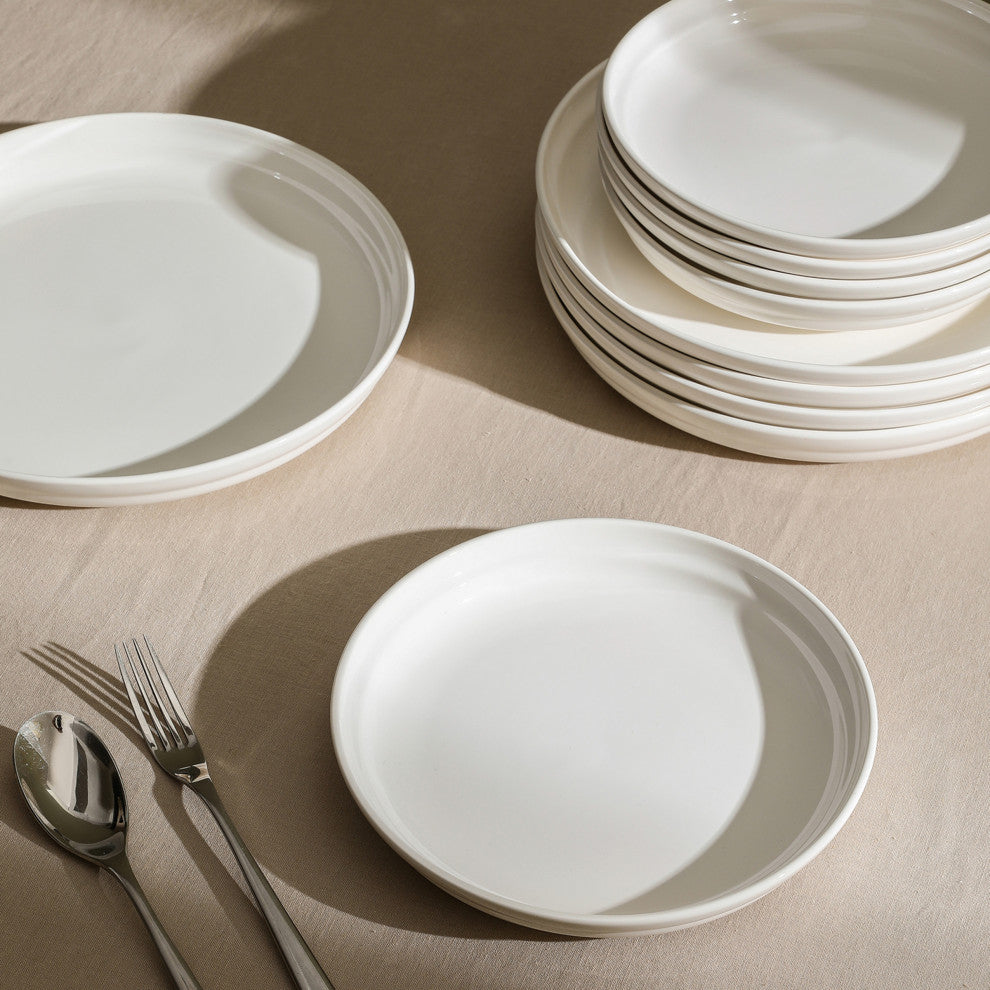 Stone Lain Virtuo Porcelain Salad Plate Set of 4, White