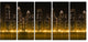 "Modern City With Illuminated Skyscrapers" Wall Art, 60"x28", 5-Panels