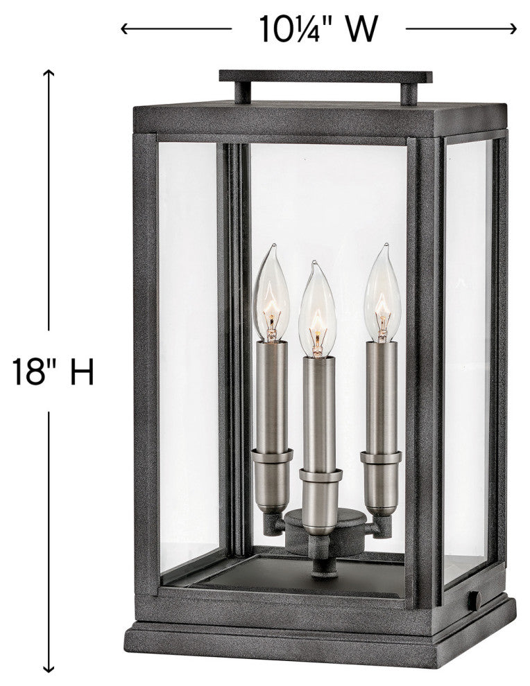 Hinkley Sutcliffe Medium Pier Mount Lantern, Aged Zinc