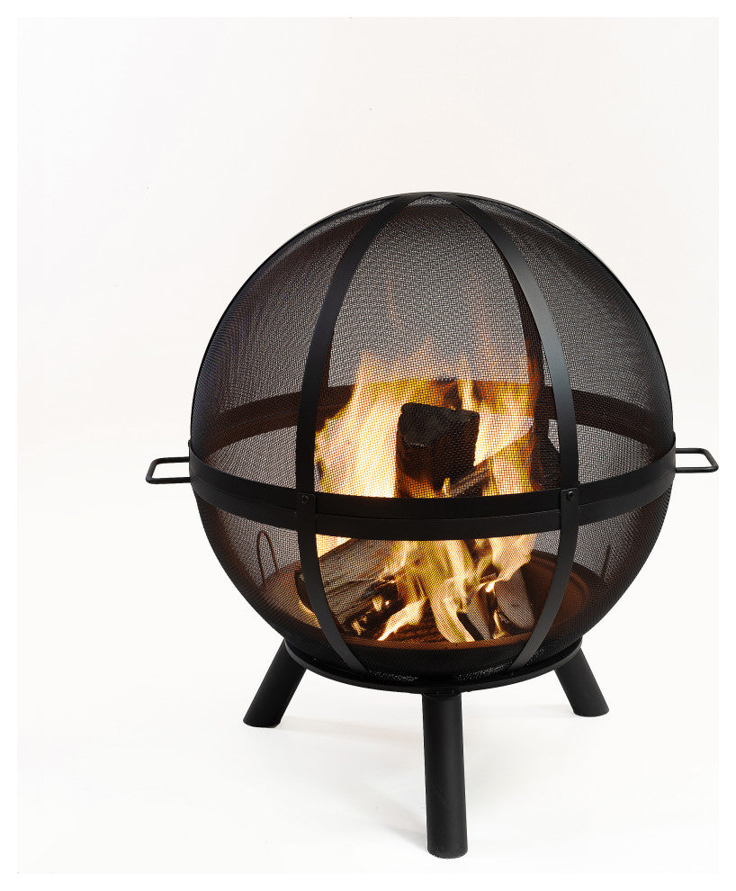 34" Diameter Outdoor Steel Woodburning Sphere Fire Pit