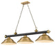 Zlite 2306-3MB-RB-SRB 3-Light Billiard, Rubbed Brass