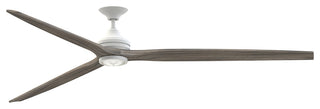 Fanimation Spitfire 96" Fan/LED Light, matte White, Matte White/Weathered Wood Blades