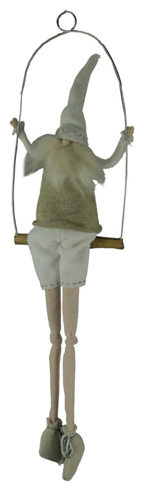 Santa On Swing Christmas Gnome Holiday Elf Hanging Decoration