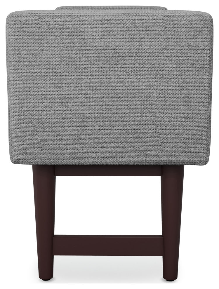 Scott Solid Hardwood Ottoman Bench, Pewter Grey